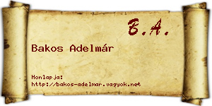 Bakos Adelmár névjegykártya